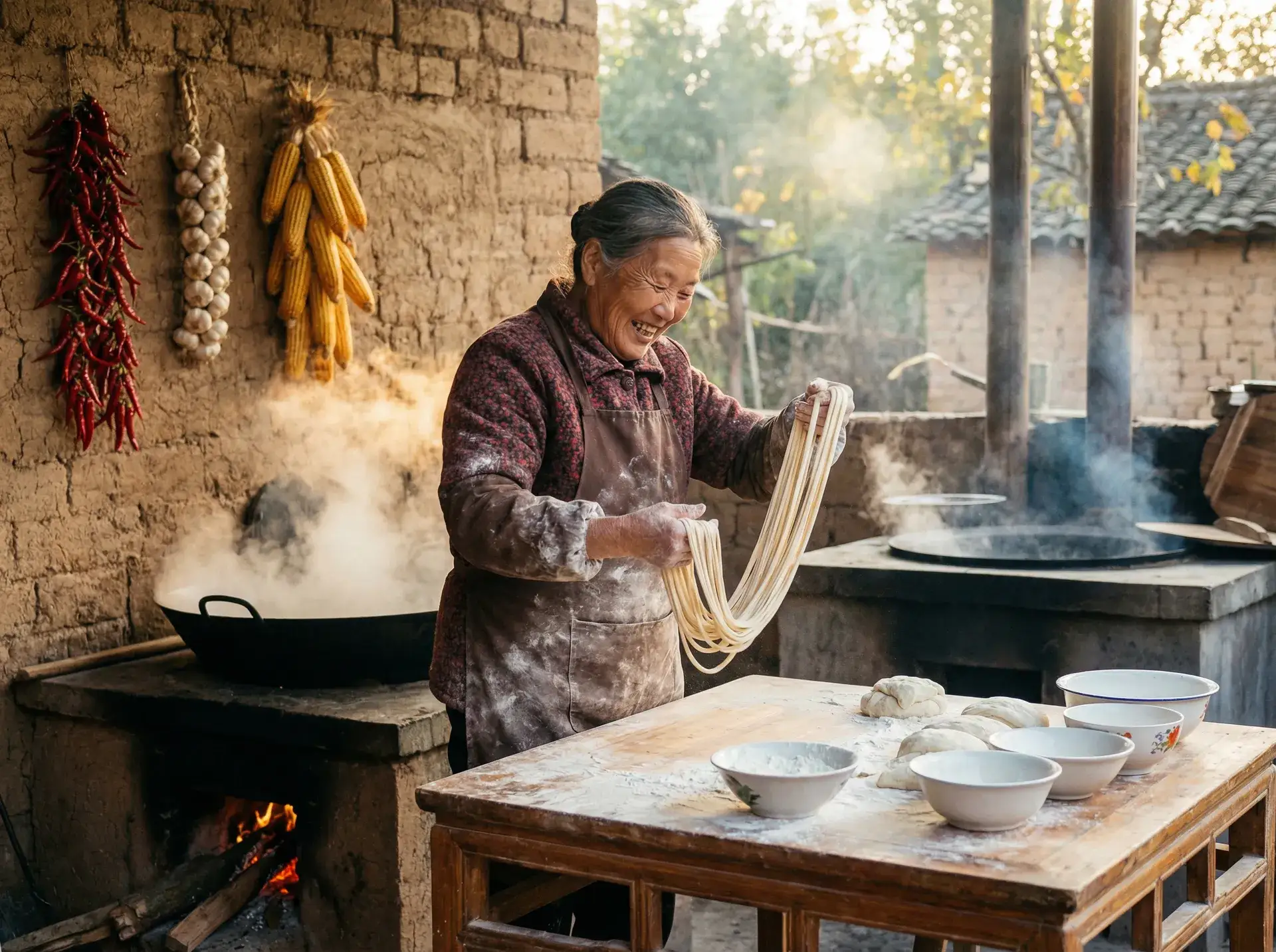 农家大嫂手擀面 - 美国式禁忌矿桥超棒影视体验 乡村美食